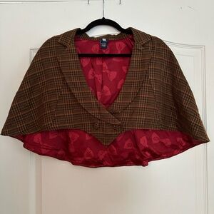 Doctor Who Eleventh Doctor Capelet Cape plaid Hot Topic